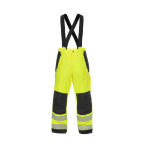 Kõrgnähtav talvepüksid High visibility neon yellow 3M reflective striped winter dungarees