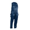 Open overalls with hanging pocket dark blue