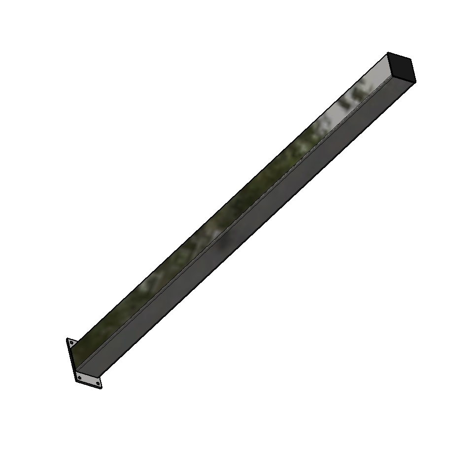 Post for cow brush (140 x 140 x 3000 mm), inside the concrete