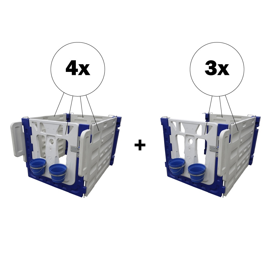 Calf box 238 x 140 x 114 cm in a row
